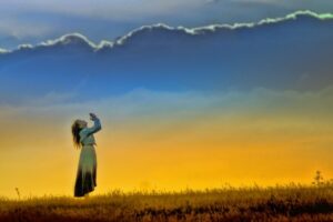 sunset_girl_worship_field_prayer_nature_sun_female-766848